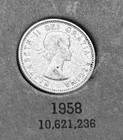 Canada Coins  1958 Dime  10 Cent