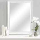 Culer White Wood Wall Mirror For Bathroom rectangle Rustic Large 30 X 40 Inch   