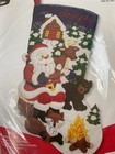 Bucilla Felt Christmas Stocking Kit  Santas Black Bear Cabin  18   New  Adorable