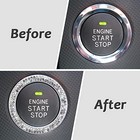 Car Bling Ring Crystal Car Stickers Rings Womens Car Decals 2pcs Push A1-white