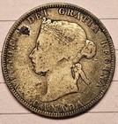 Canada 1870 25c Twenty Five Cent Silver Coin Queen Victoria  925 Silver Quarter