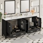 72  Bathroom Vanity W Ceramic Sink Soft-close Doors  Double Storage Shelves