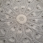 Vintage Handmade 26  White Crochet Doily     Extra   large Round Lace Table Topper