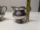 Royal Holland Pewter 4-piece Set Tea Pot Creamer Coffee Sugar Vintage Wood