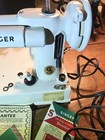 221 White Singer Featherweight Sewing Machine Vintage W Case Tested Works Well