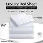 Queen Italian Prestige Collection Striped Bed Sheet Set     1800 Luxury Soft Mi   