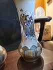 Summer Sale  Superb Pair Of Meiji Period Japanese Kutani Trumpet Vases 14x8