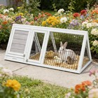 Multi Tier Wooden Rabbit Hutch Chicken Coop Duck House Outdoor
