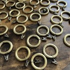 38 Metal 2    Shower Curtain Rod Rings W metal Slider Alligator Clips Gold Heavy
