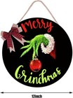Christmas Wooden Door Hanger Holiday Hanging Sign Decor Multicolor 