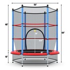 Topbuy Kids Round Jumping Trampoline Combo Bed Trampoline W safety Enclosure Net