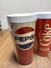Vintage Thermo-serv Glasses Coca Cola 7up Pepsi Set Lot Of 4