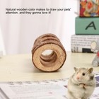 Wooden Animal Tunnel Exercise Tube Chew Toy For Rabbit Ferret Hamster Guinea Pig