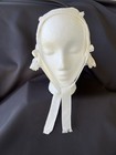 Vintage Baby Bonnet Off White Layered Lace Ribbon Christening Baptism Easter Hat