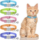 5 Pack Reflective Cat Collar Breakaway With Bells Adjustable Pet Kitten Colla   