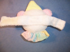 Vintage Eden -  Clown Baby Wrist  Rattle - White Terry   Pastel - Works - Vgc