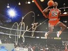 Michael Jordan Signed Chicago Bulls 1987 Free Throw Line Dunk 8x10 Photo Tsa Coa