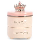 First Tooth And Curl Pink Ceramic Stoneware Children s Stackable Keepsake Box   