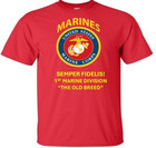 2nd Marine Division the Silent Second  Shirt W emblem usmc Officially Licensed