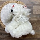 Vintage Russ White Fluffy Puppy Dog Plush 12    New W Tags Caress Soft Pets