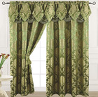 Luxury Jacquard Curtain Panel With Attached Waterfall Valance  54 By 84-inch Ang