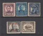 Canal Zone  70-74  84  93 Overprint Issue  mint Hinged  Cv 70 00