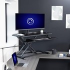 Vivo Extra Wide 38 Inch Corner Desk Converter  K Series  Height Adjustable Si   