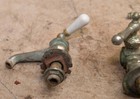 3 Antique Nickle Plated Victorian Faucets Hot Cold Pot Filler Collectible Lot