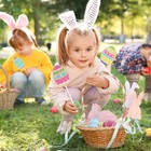 3pc Easter Tiered Tray Decor Wooden Eggs Colorful Farmhouse Table Decoration