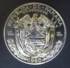 1968 Panama 1 Balboa Silver Proof Crown Coin  900 Fine 26 73g   Excellent Cond 