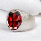 Garnet Oval Cut Gemstone With 925 Sterling Silver Ring For Men s  976