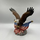 American Patriotic Bald Eagle Usa Stars And Stripes Flag Desktop Figurine