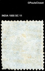 India 1855 Sc 11 Queen Victoria Blue   a Mhr Fine
