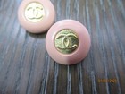 Chanel 2 Buttons  Gold Tone Metal  Peach  Cc  Front 17mm So Pretty