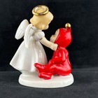 Vtg Red Devil Pixie Elf Angel Saint Sinner Ceramic Figurine No Pitchfork Lefton 