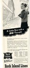 1950 Rock Island Lines Vintage Magazine Print Ad Little Boy Big Thought