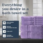 Luxury Cotton Bath Towel Set   2 bath 2 hand 4 wash - 8 Piece  Lavender