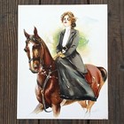 Vintage Original Equestrian Horse Sport Girl Victorian Lithograph Print 1908