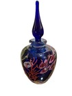 Steven Lundberg Art Glass Perfume Bottle  Fish Reef Ocean Signed 1992 7 75   
