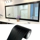 Teemall 10m Wood Grain Removable Pvc Waterproof Border Wall 4  X 390  Black
