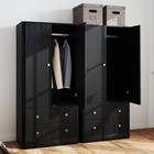 Clothing Wardrobe 2 Doors 2 Drawers Elegant Wooden Freestanding Storage