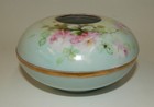 W G   Co Limoges France Antique Porcelain Hair Receiver - Wild Pink Roses