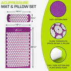 Fit Acupressure Mat And Pillow Set For Back neck Pain Relief And Muscle Relaxati