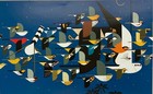 Charley Harper  mystery Of The Missing Migrants   Custom Framed Art Print  Birds