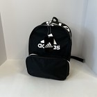Adidas Small Backpack Black White Logo Mini Bookbag Zippered Travel Bag