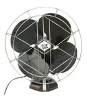 Minty Antique Art Deco Atomic Streamlined Oscillating Electric Fan  Works Great 