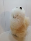 Plush Alpaca Llama Animal Figure White And Tan Fluffy Real Alpaca Fur 10    