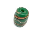 Rare Old Venetian Green With Trail Design Wound African Trade Bead