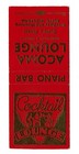 Butte Montana Acoma Lounge   Piano Bar Vintage Matchbook Cover