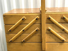 Vintage Mid Century Strommen Bruk Hamar Norweigan Expanding Wood Sewing Box